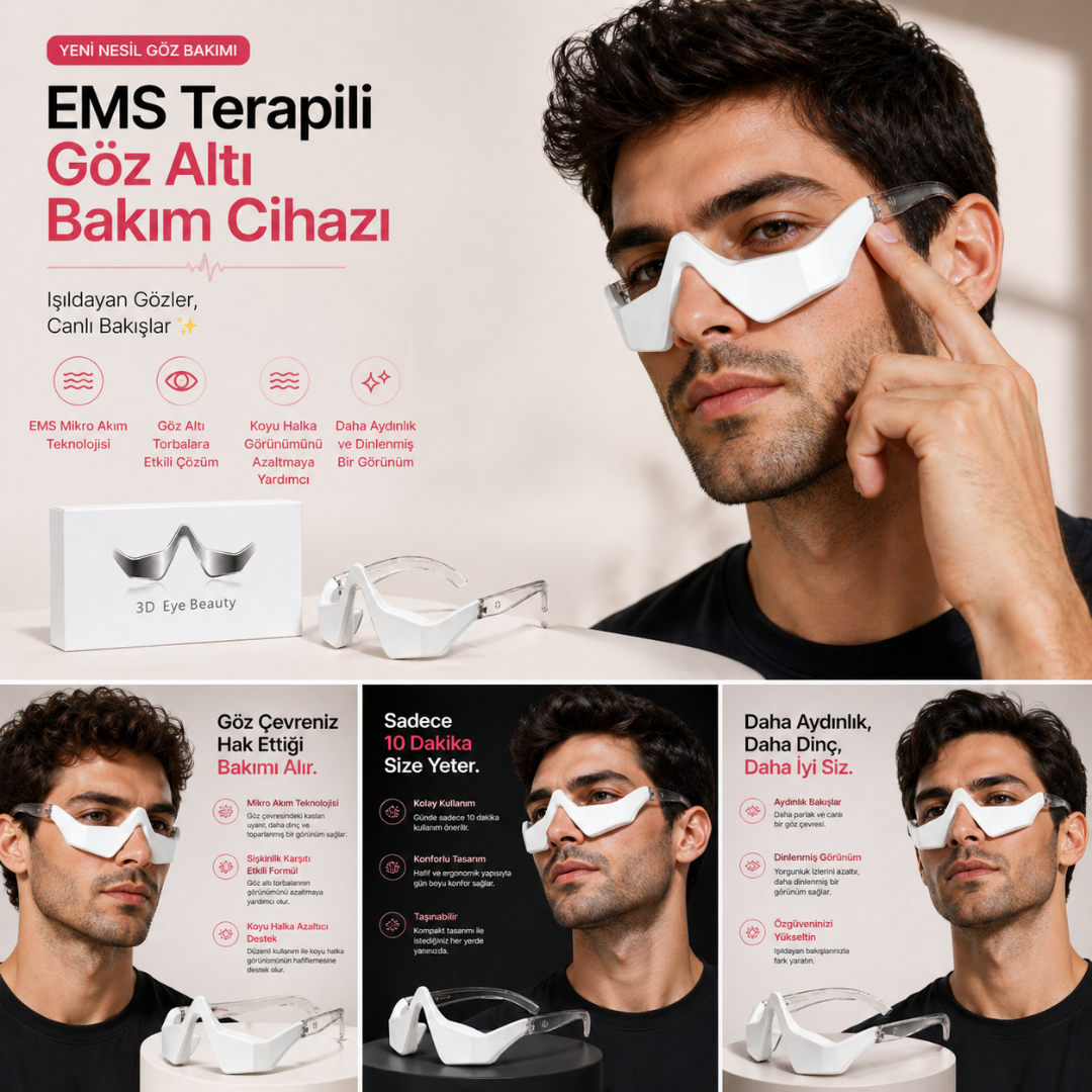 Kırmızı Işık & EMS Terapili Göz Masaj Cihazı